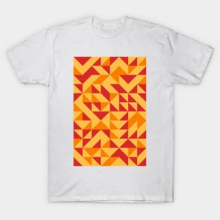 Fire Colored Geometric Pattern - Triangle #3 T-Shirt